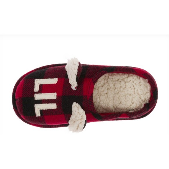 Lil' Bear Dearfoams Slipper  Kids Youth 13-1  Clog Slide  NWT  Red Buffalo Plaid - Picture 5 of 7